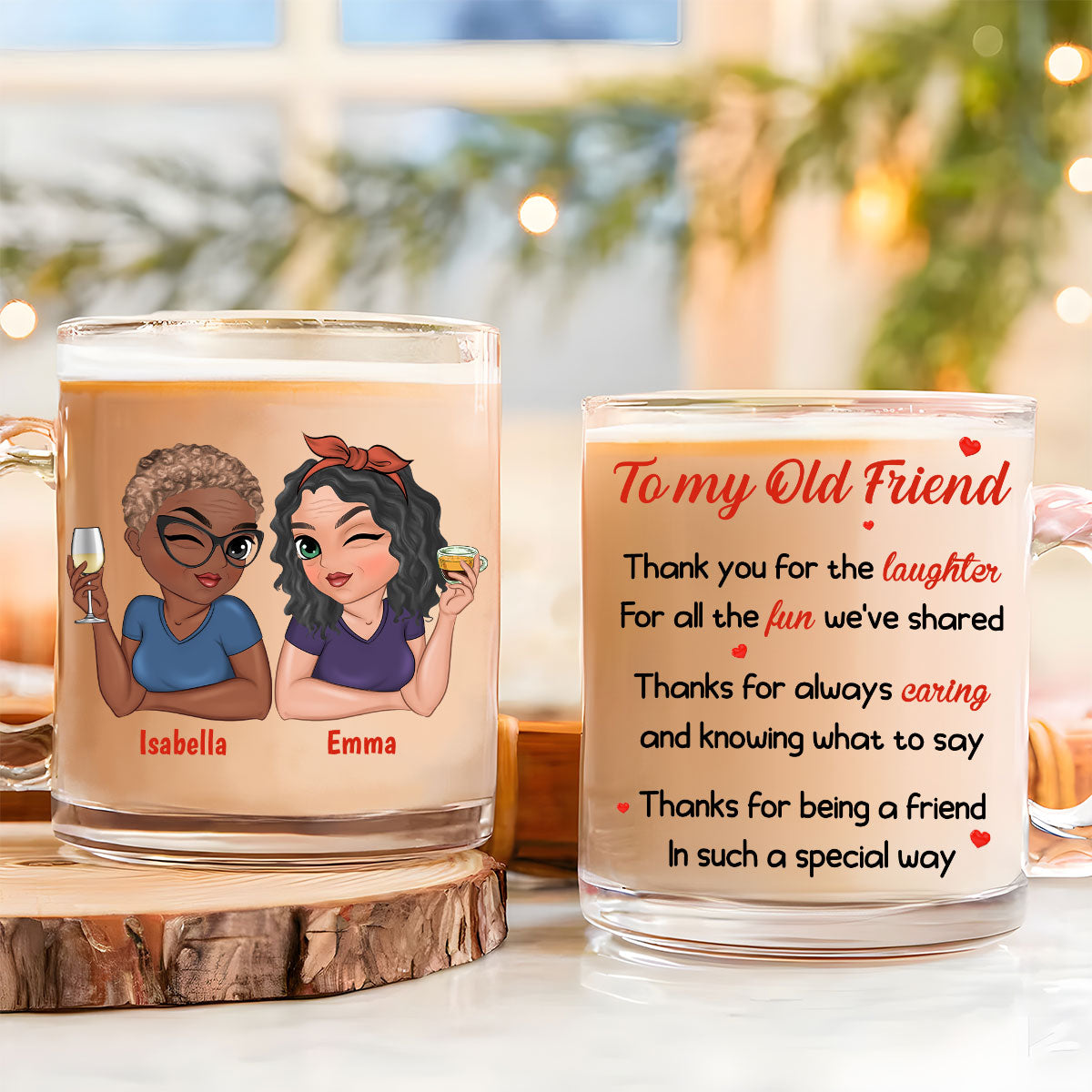 To My Old Friend -  Personalized Custom Glass Mug