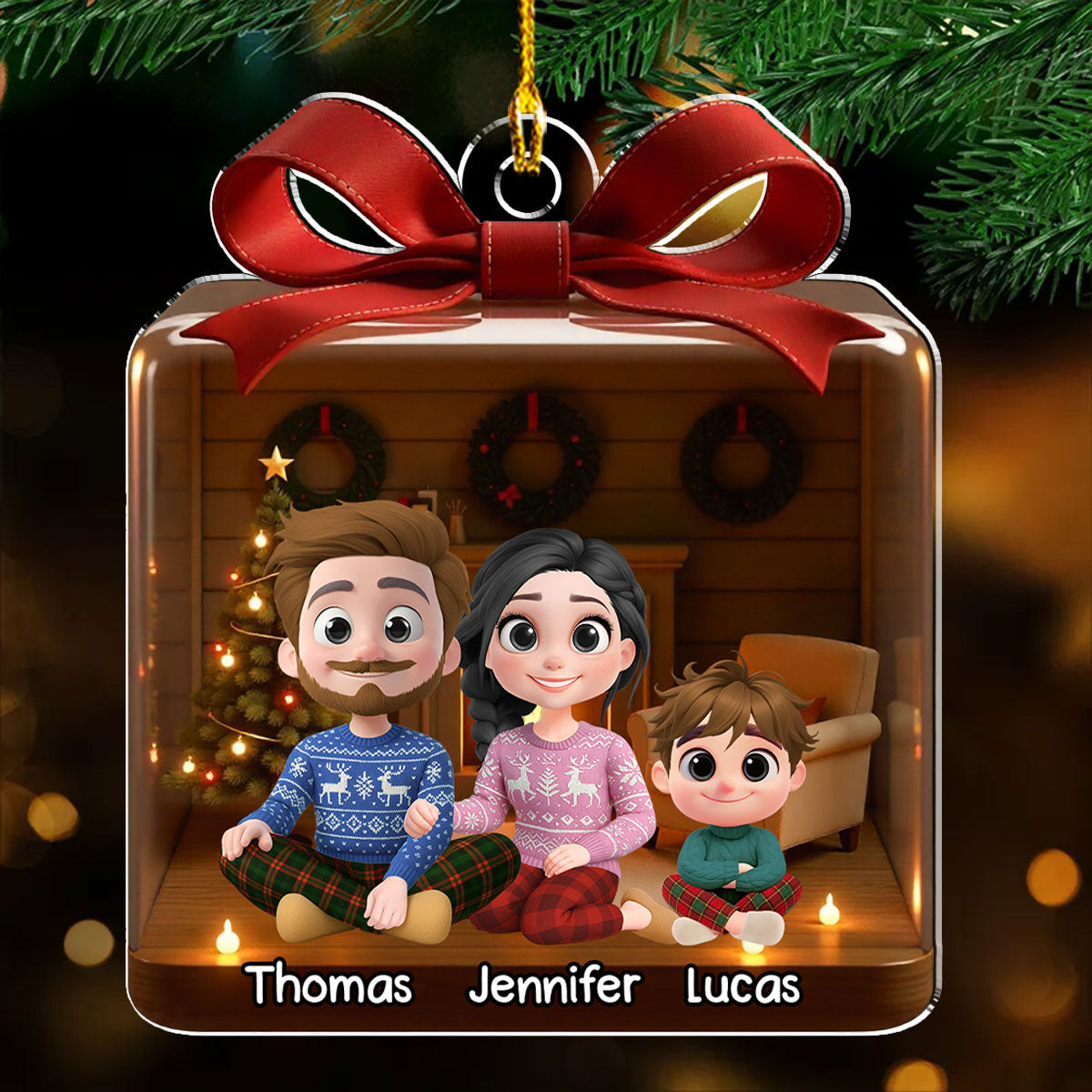 Family Is A Gift - Personalized Custom 3D Effect Acrylic Ornament