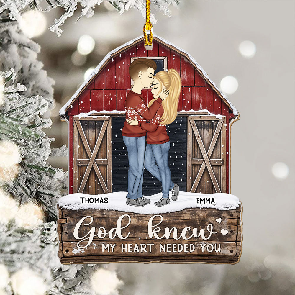 God Knew My Heart Needed You - Personalized Custom Acrylic Ornament