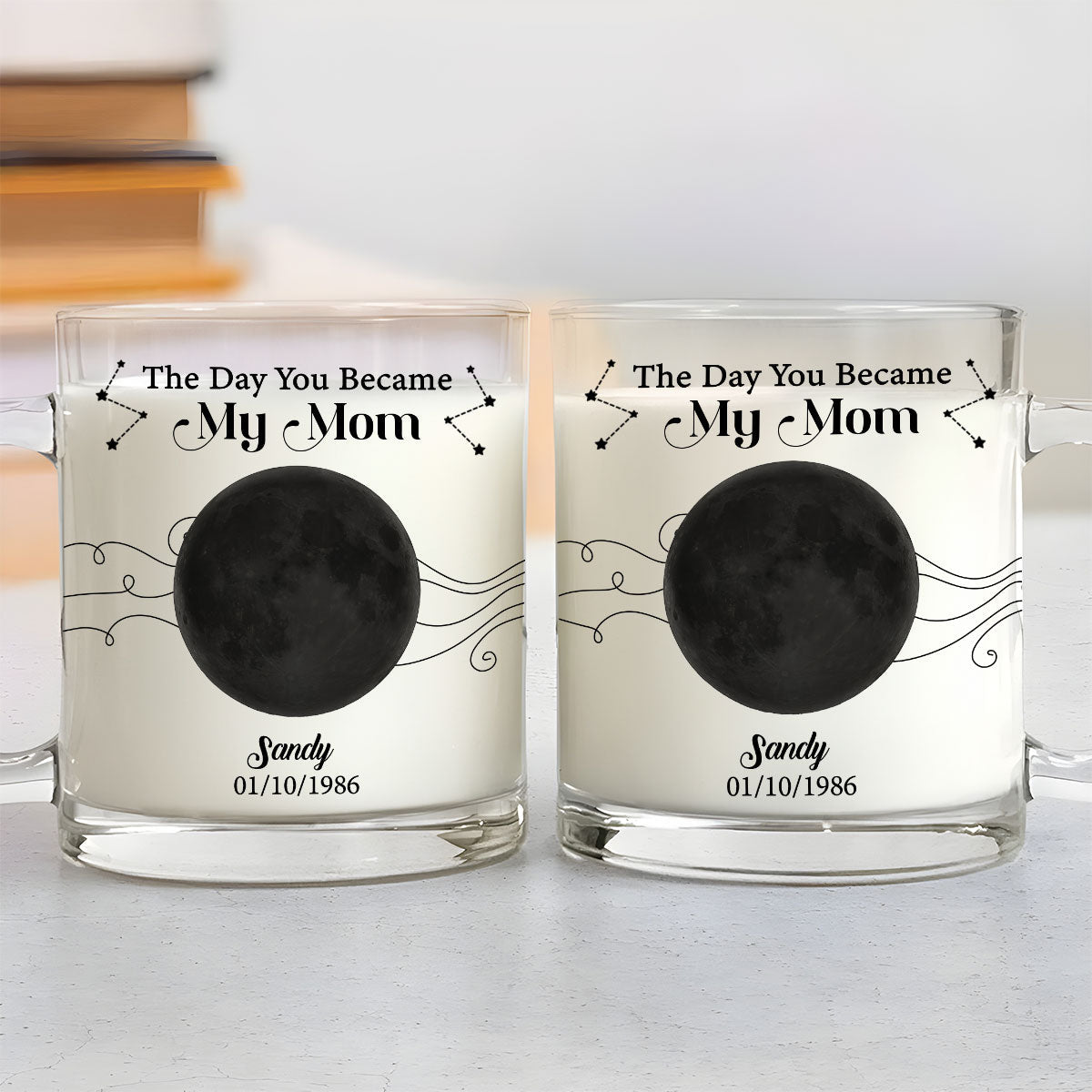 The Days You Became Our Mom - Personalized Custom Glass Mug