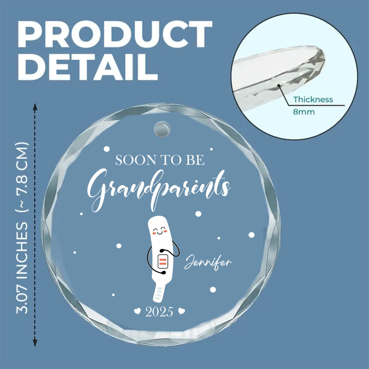 Pregnancy Announcement - Personalized Custom Glass Ornament