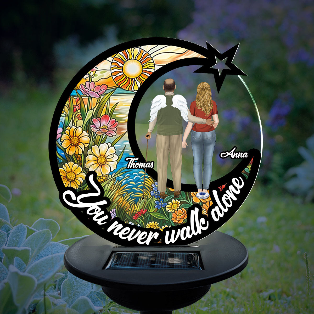 You Never Walk Alone - Personalized Custom Solar Light