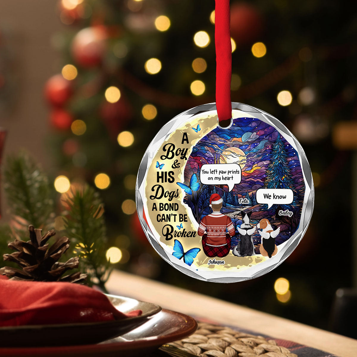 Forever In My Heart - Personalized Custom Glass Ornament