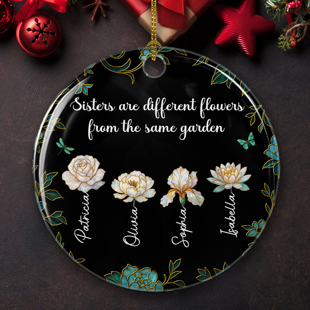 Merry With Sisters - Personalized Custom Ceramic Ornament