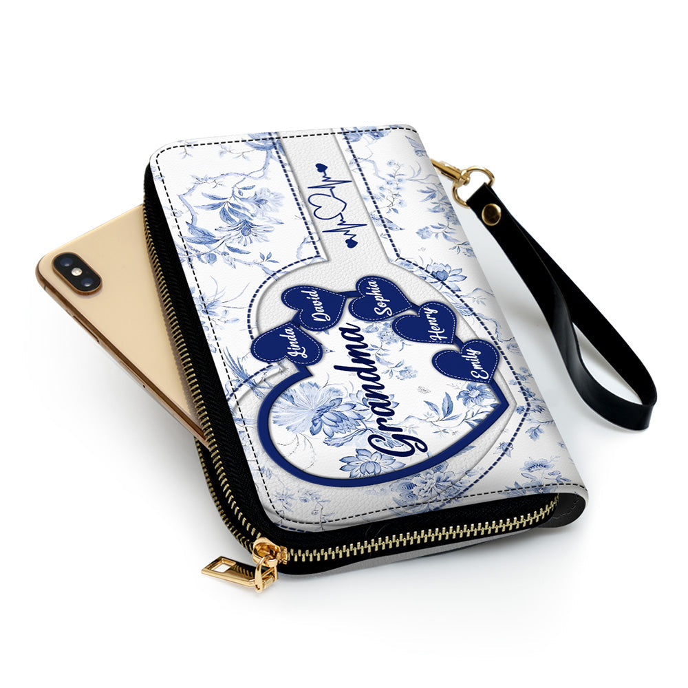Love Being Grandma - Personalized Custom Leather Wallet