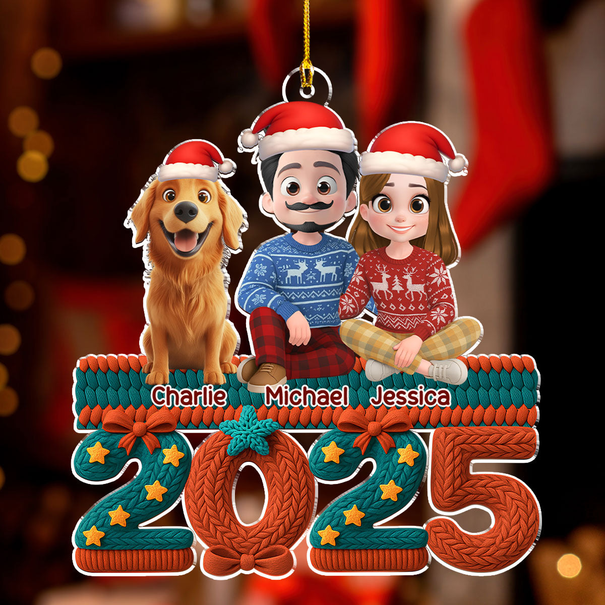 Jolly Year - Personalized Custom 3D Effect Acrylic Ornament