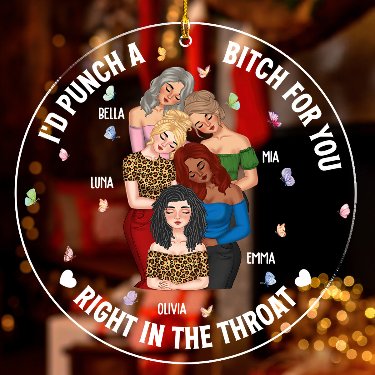 Besties Lean On Shoulder  - Personalized Custom Acrylic Ornament