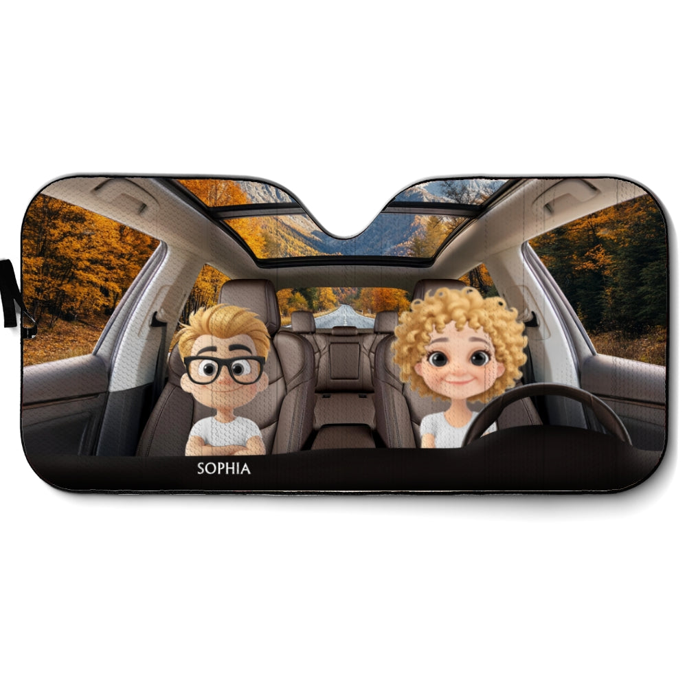 Life Is Better With Grandkids - Personalized Car Sunshade