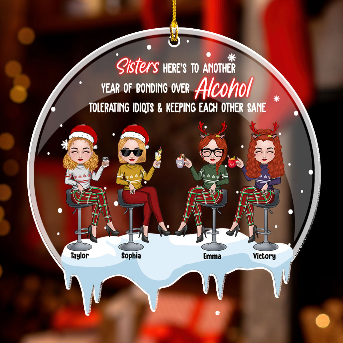 Here's To Another Year - Personalized Custom Acrylic Ornament