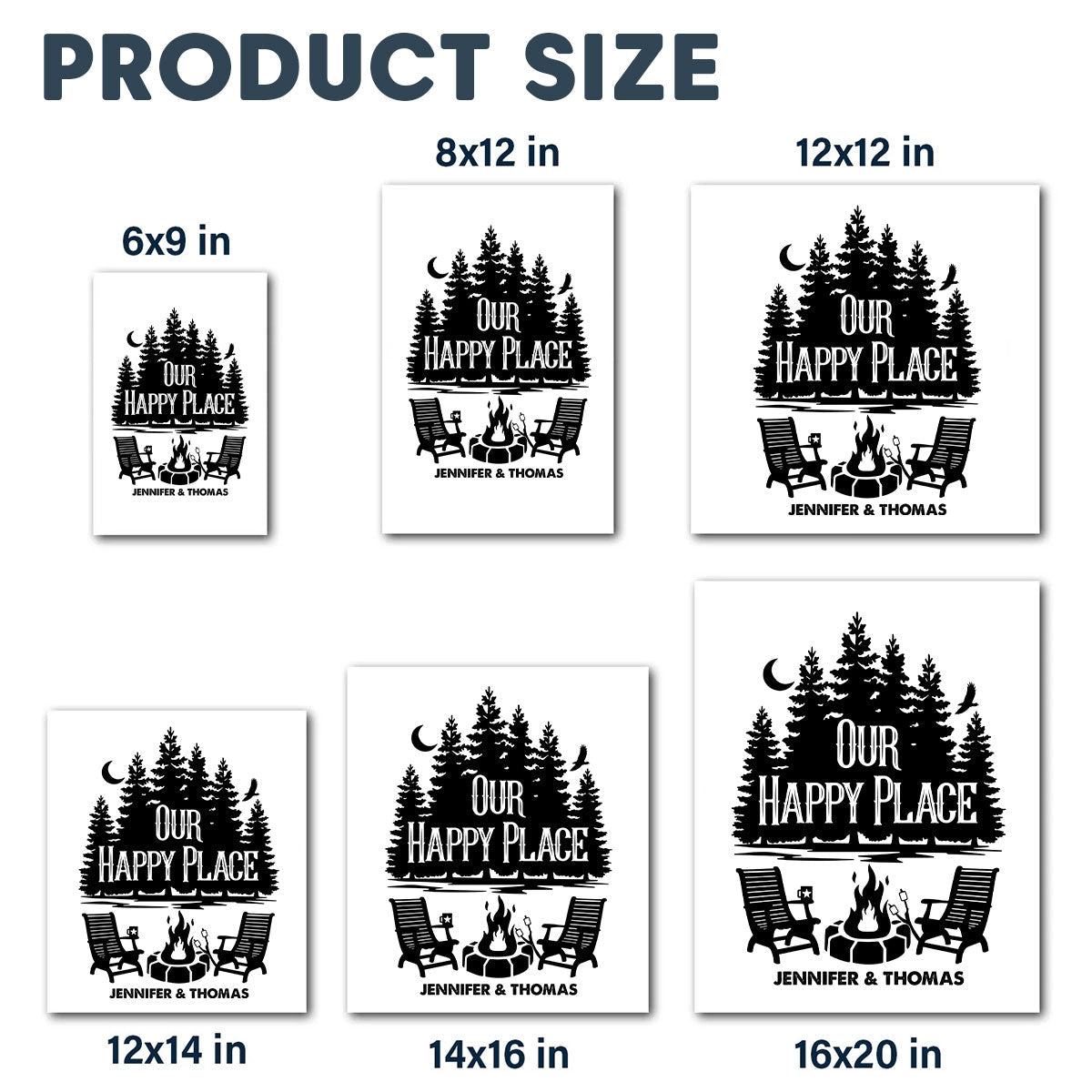 Our Happy Place - Personalized Custom Decal