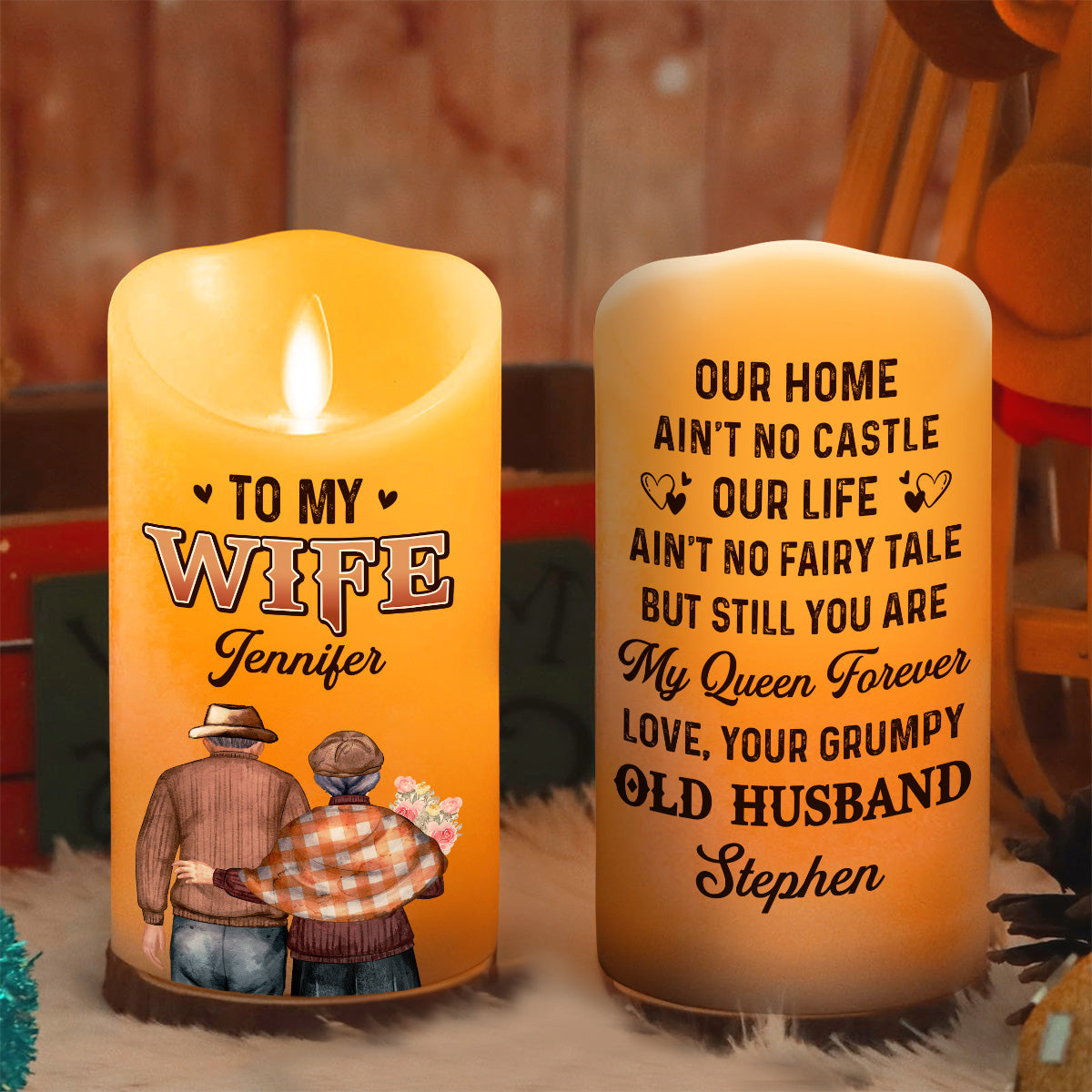 You Are My Queen Forever - Personalized Custom LED Candle