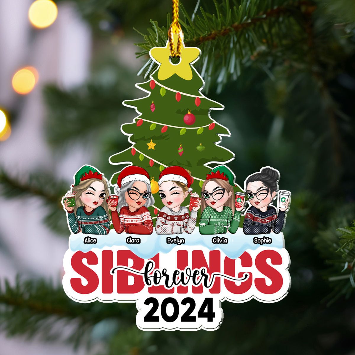Bestie Forever - Personalized Custom Acrylic Ornament