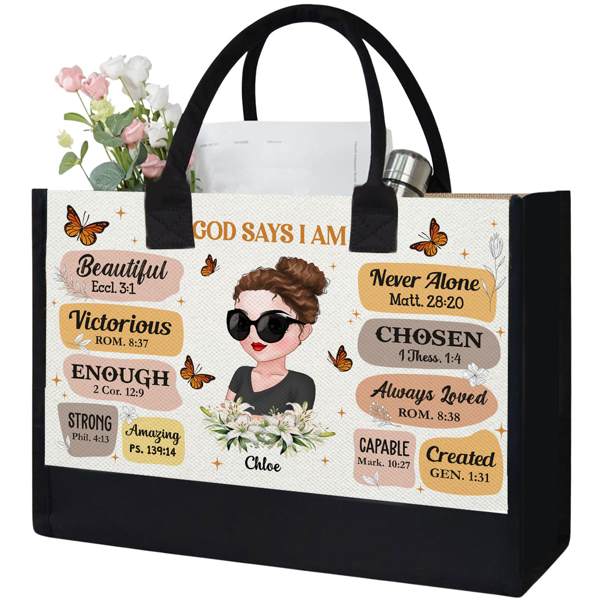 God Say I Am - Personalized Custom Canvas Tote Bag