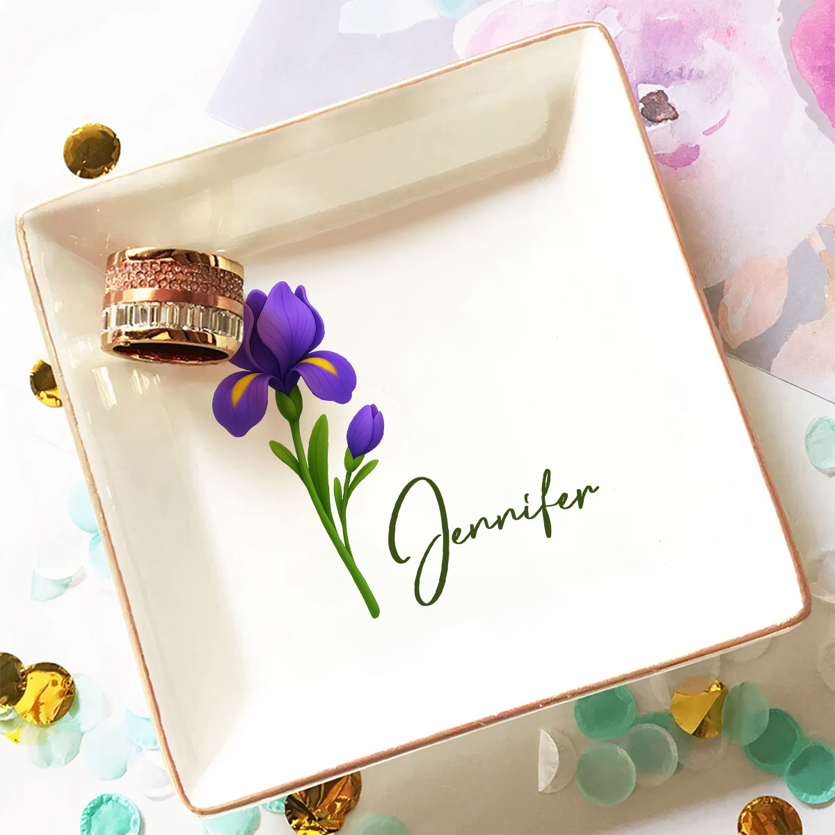 Friends Are Flowers That Never Fade 2 - Personalized Custom Jewelry Dish