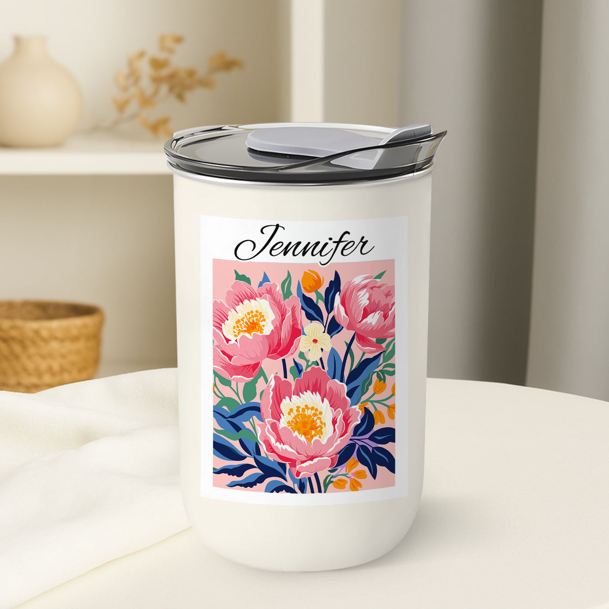 Retro Custom Birth Month Flower - Personalized Custom 10oz Tumbler