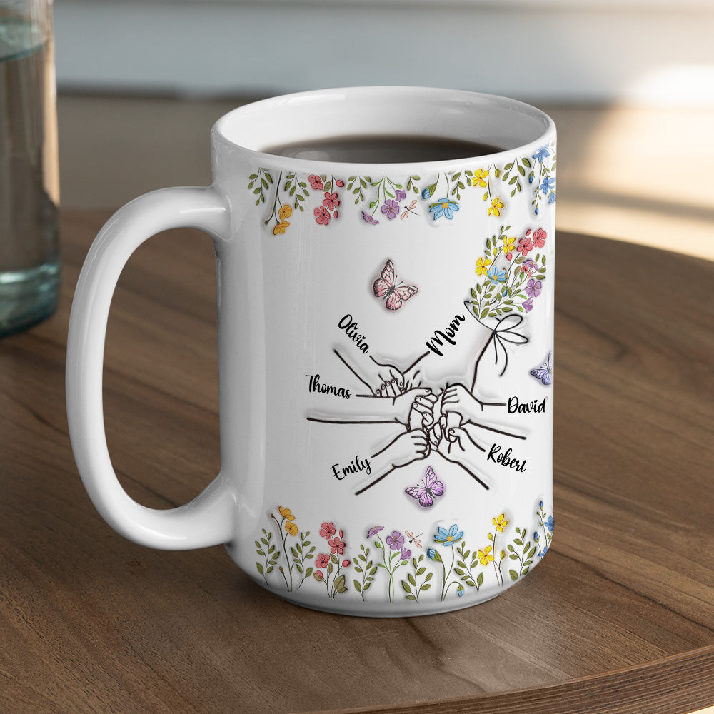 Her Hands Hold My Heart - Personalized Custom 3D Inflated Effect Mug