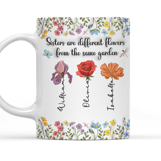 Different Flowers From The Same Garden - Personalized Custom 3D Inflated Effect Mug