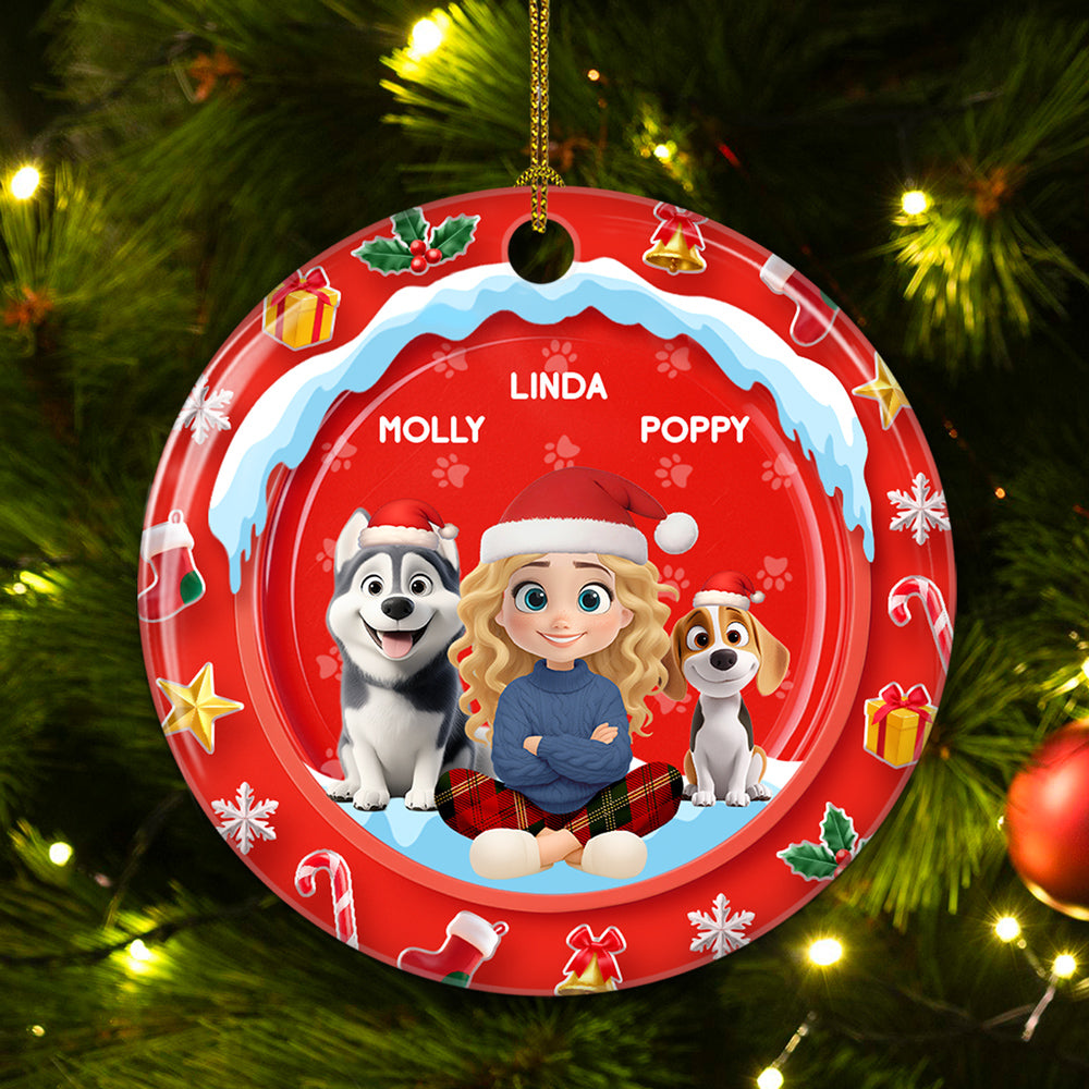 Under The Mistletoe - Personalized Custom 3D Effect Ceramic Ornament