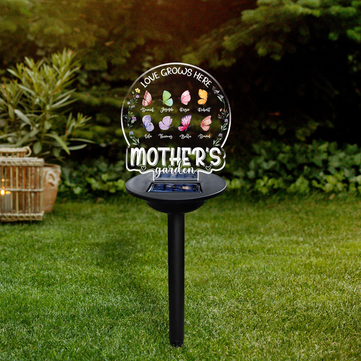 Lovely Butterfly Of Grandma - Personalized Custom Solar Light