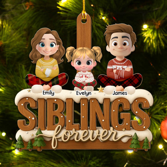 Connected by Heart Always - Personalized Custom 3D Effect Wood Ornament