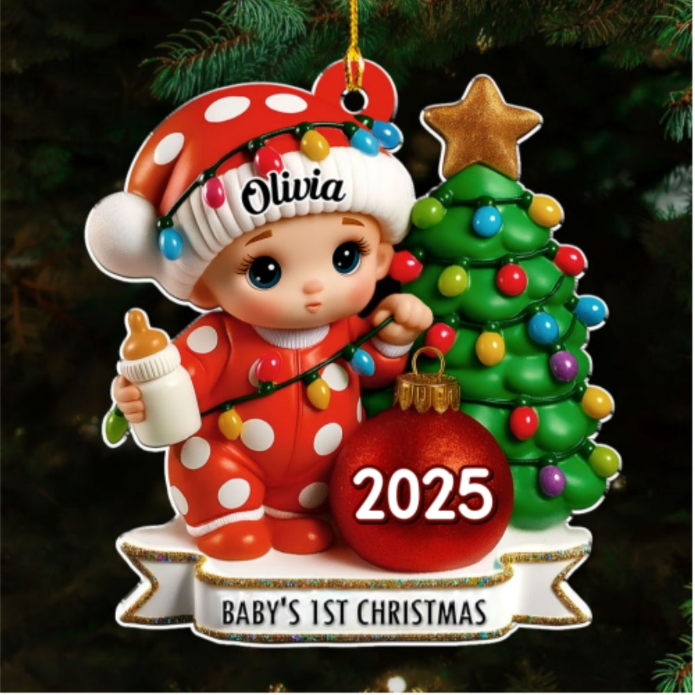 Red Dot Holiday - Personalized Custom Acrylic Ornament