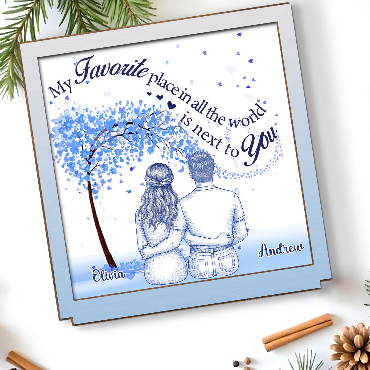 My Favorite Place - Personalized Custom 2-Layer Wood Plaque With Flat Base