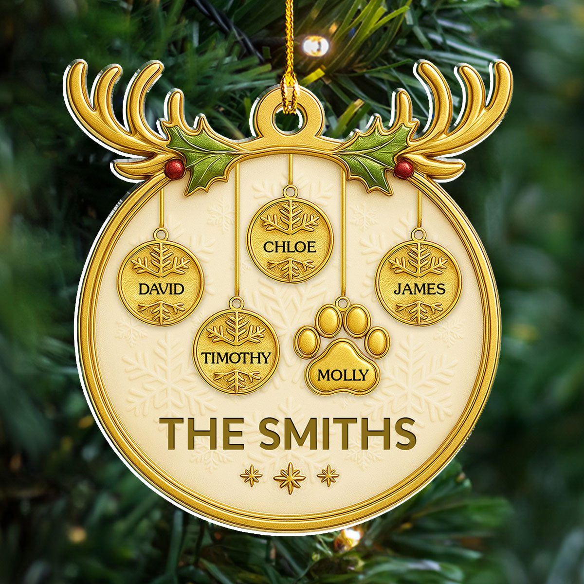 Holiday Family - Personalized Custom Acrylic Ornament