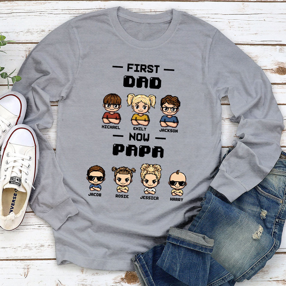 First Dad Now Papa Cartoon - Personalized Custom Shirt