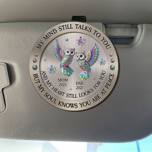 My Mind My Heart My Soul Owl - Personalized Custom Car Visor Clip