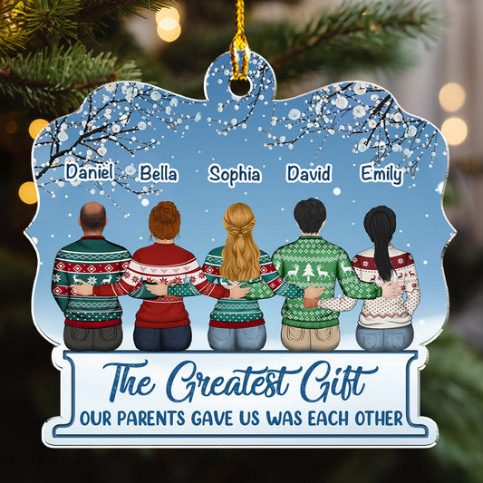 The Greatest Gift Is Family - Personalized Custom Acrylic Ornament