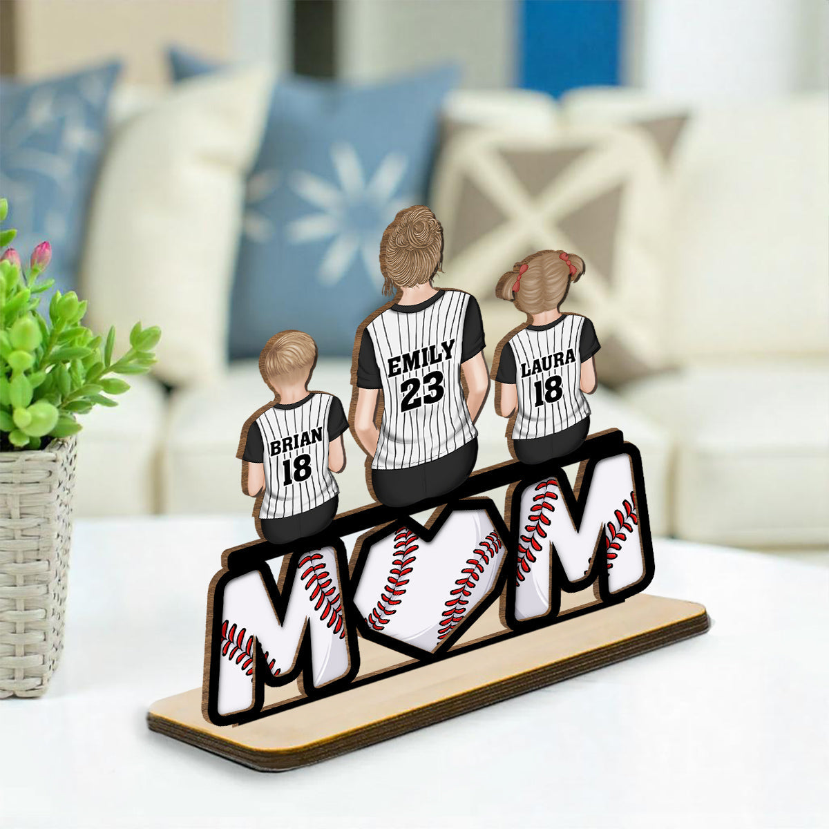 Raising Champions With Love - Personalized Custom 2-Layer Wood Plaque With Flat Base