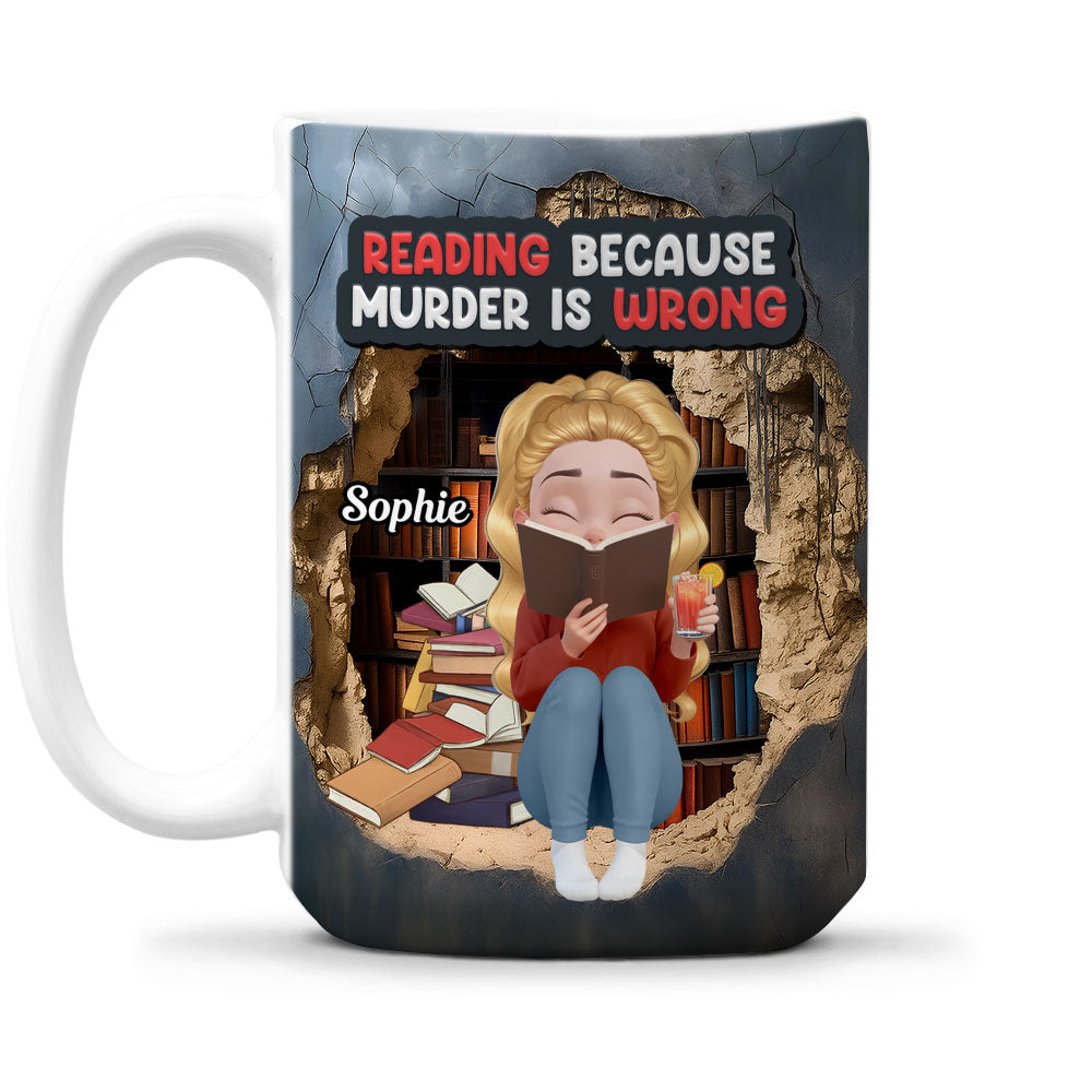 Reading Keeps Me Outta Prison - Personalized Custom Coffee Mug