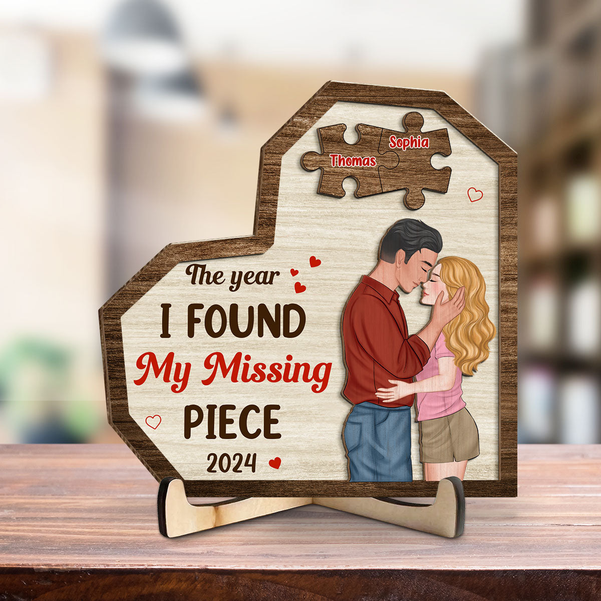 The Year I Found My Missing Piece Version 2 - Personalized Custom Wooden Plaque