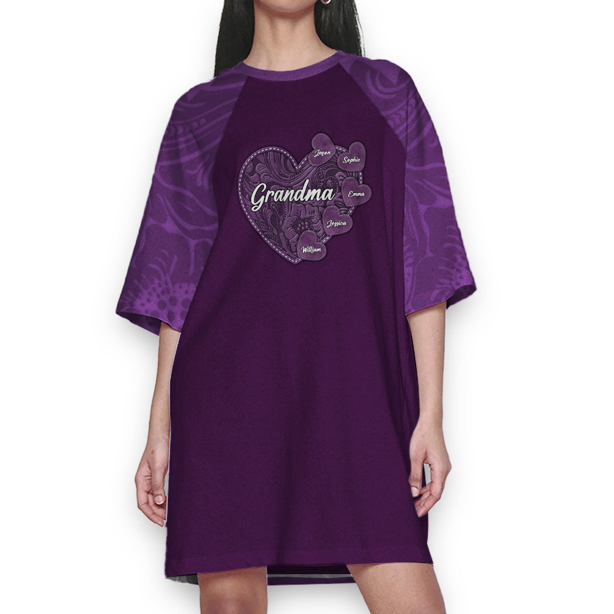 Grandkids Make Life More Grand - Personalized Custom 3/4 Sleeve Dress