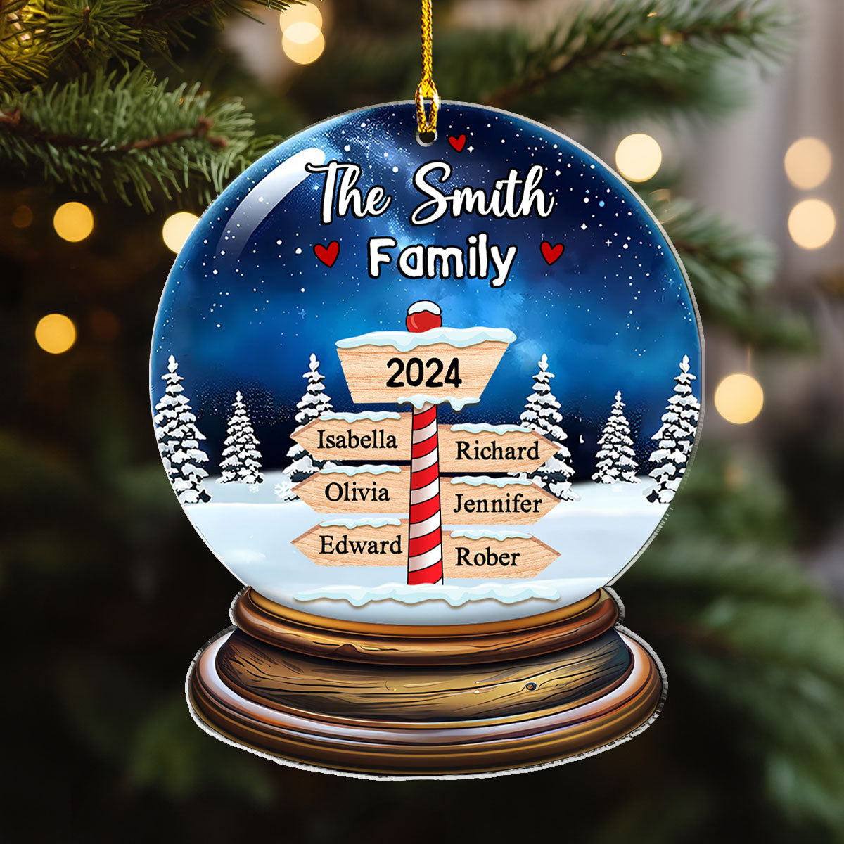 Snow Family - Personalized Custom Acrylic Ornament