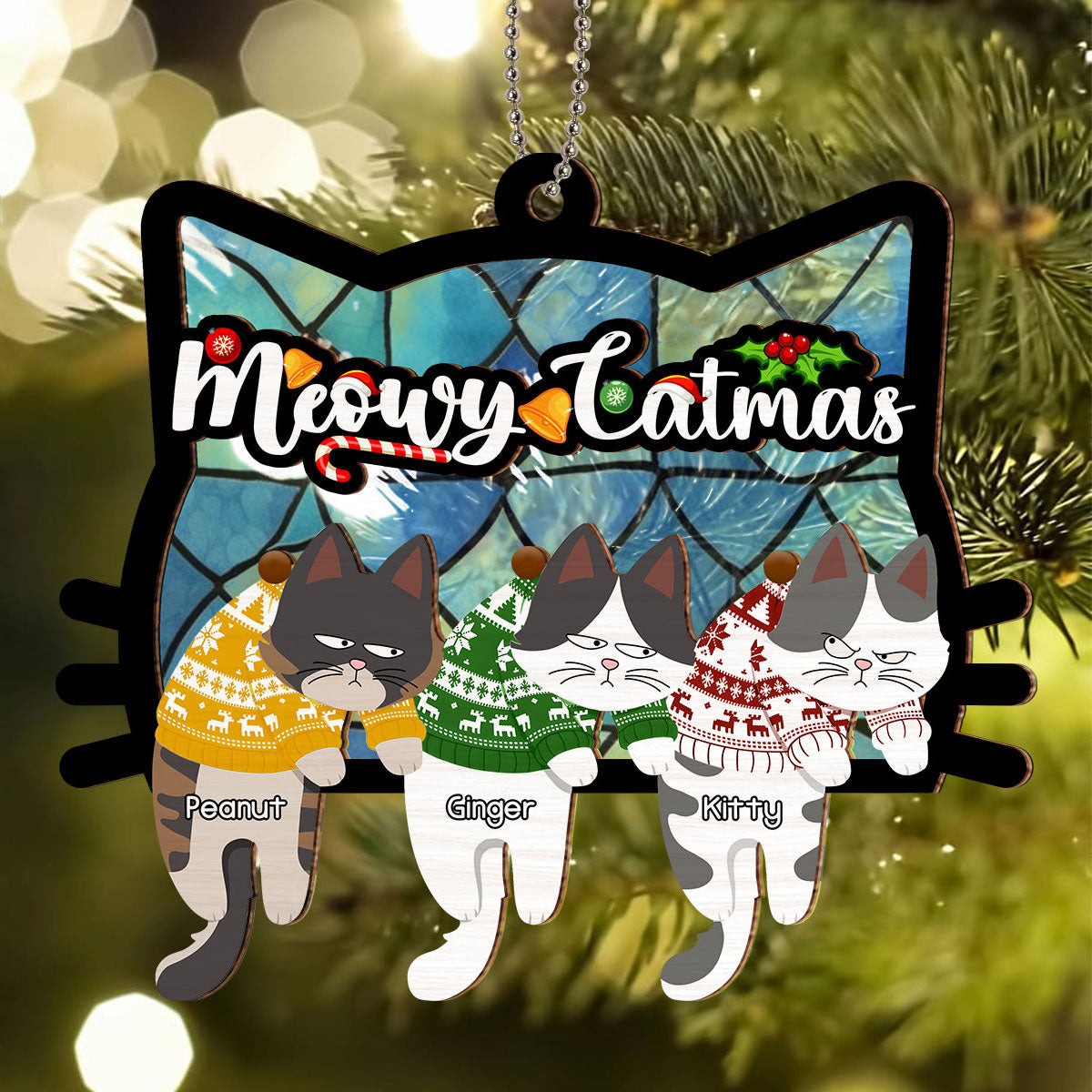 Have A Pawsome Christmas - Personalized Custom Suncatcher Ornament