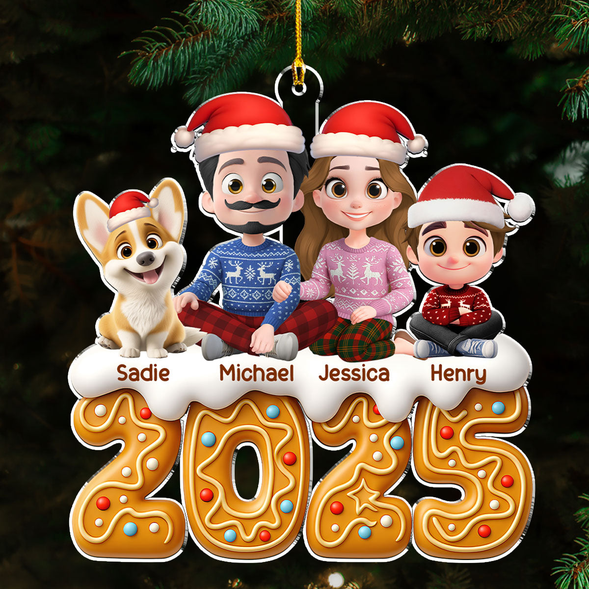 Family Of The Year - Personalized Custom Acrylic Ornament
