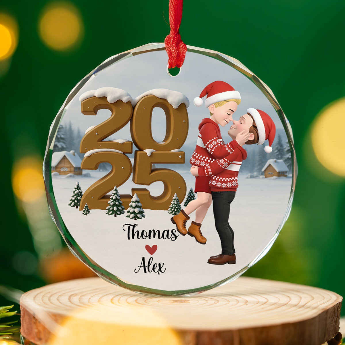 As A Couple Now Onwards - Personalized Custom 3D Effect Glass Ornament