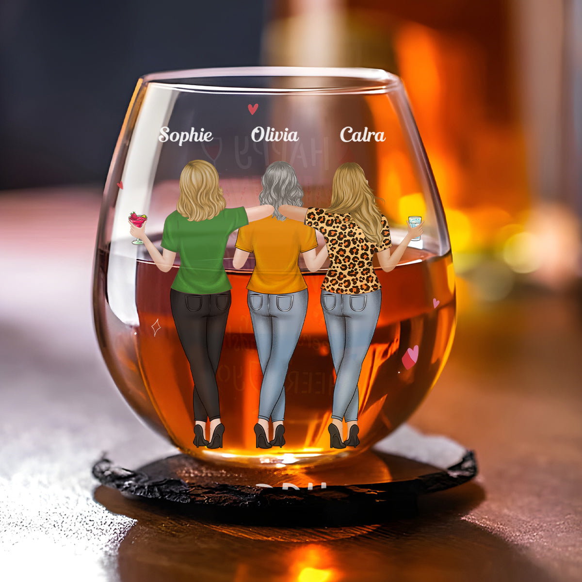 Cheers To Friendship - Personalized Custom Wine Glass