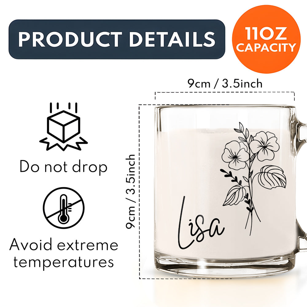 Live Life In Full Bloom - Personalized Custom Glass Mug