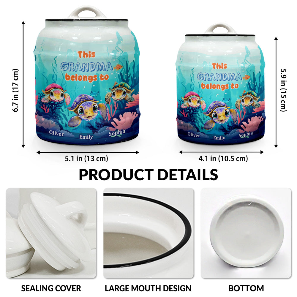 Grandma Turtle - Personalized Custom Ceramic Jar