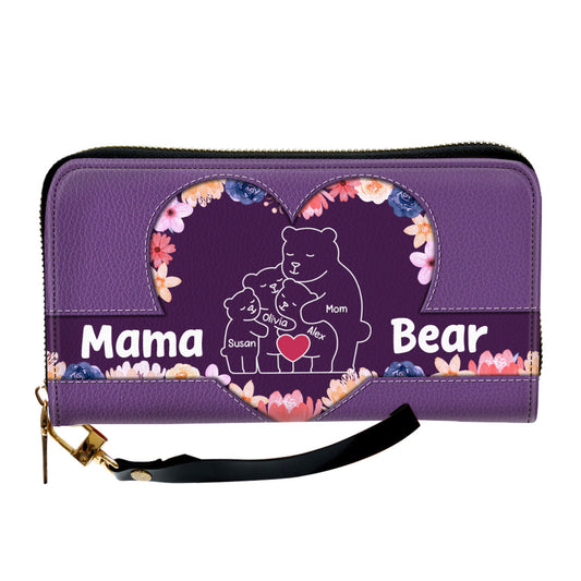 Mama Bear - Personalized Custom Leather Wallet
