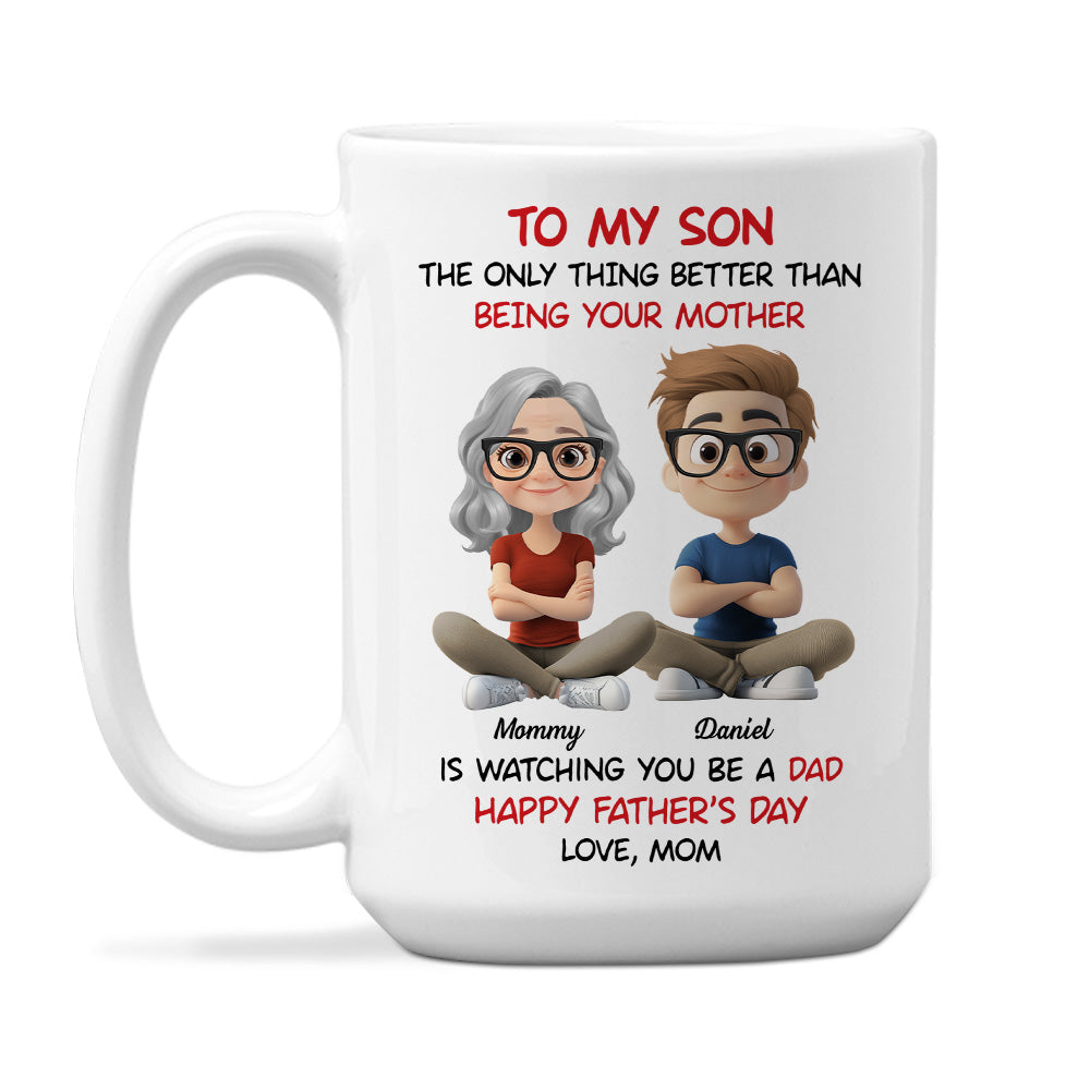 To My Son Cartoonize - Personalized Custom Coffee Mug
