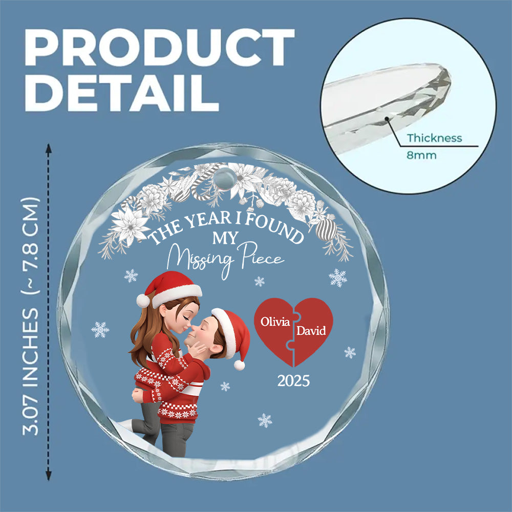 The Year We Found Together - Personalized Custom Glass Ornament