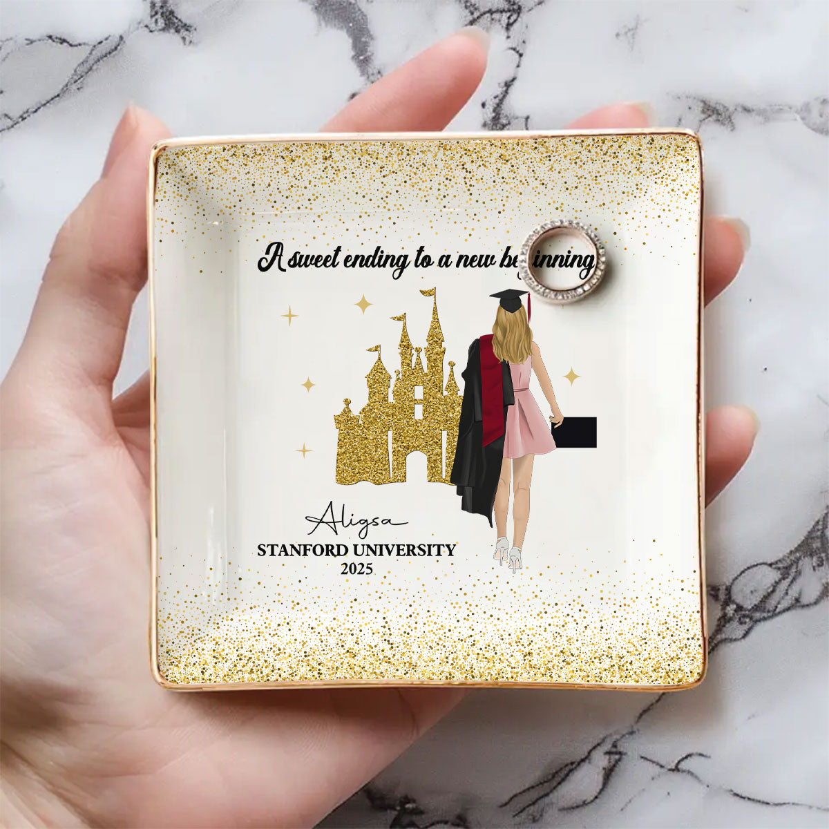 A Sweet Ending To A New Beginning - Personalized Custom Jewelry Dish