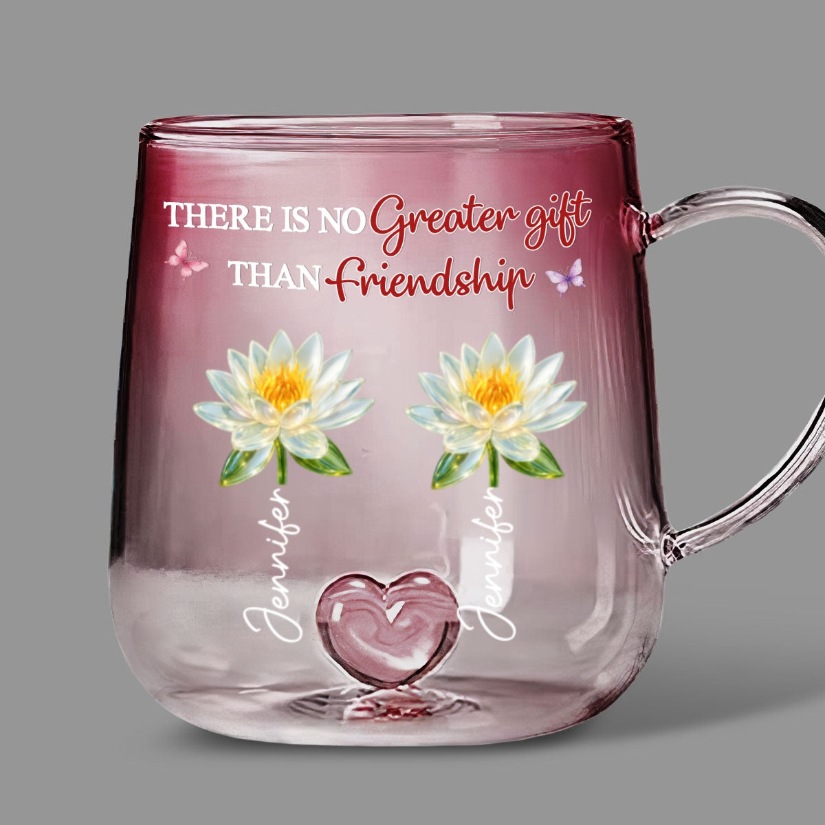 Friendship Is A Gift - Personalized Custom Pink Gradient Glass Mug
