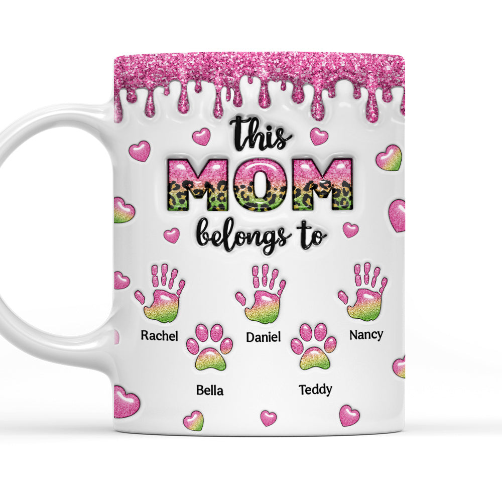 This Mom Grandma Belongs To - Personalized Custom 3D Inflated Effect Mug