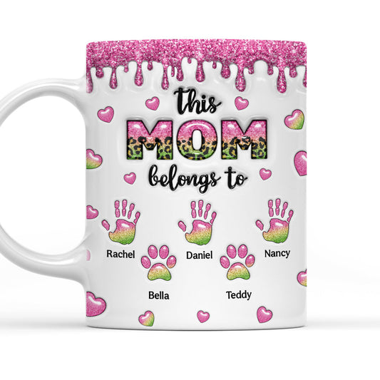 This Mom Grandma Belongs To - Personalized Custom 3D Inflated Effect Mug