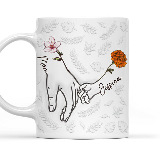 Hand In Hand, Heart In Heart - Personalized Custom 3D Inflated Effect Mug