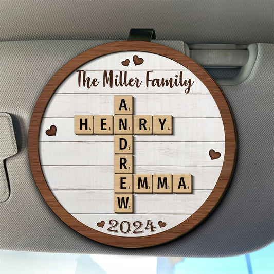 Family Crossword - Personalized Custom Car Visor Clip